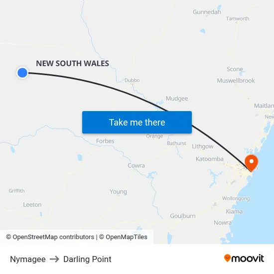 Nymagee to Darling Point map