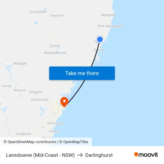Lansdowne (Mid-Coast - NSW) to Darlinghurst map