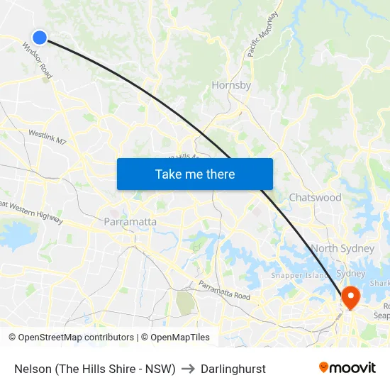 Nelson (The Hills Shire - NSW) to Darlinghurst map