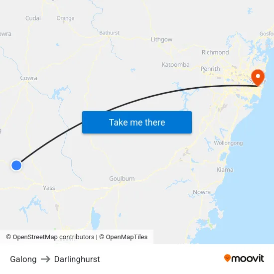 Galong to Darlinghurst map