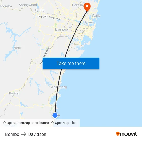 Bombo to Davidson map