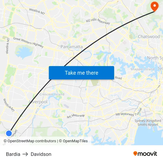 Bardia to Davidson map