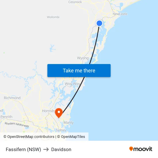 Fassifern (NSW) to Davidson map