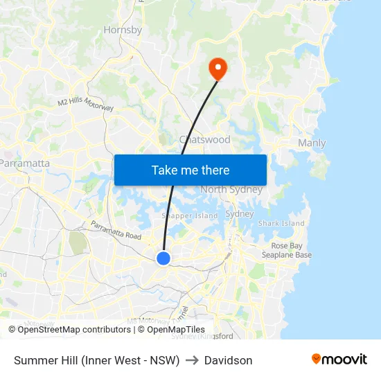 Summer Hill (Inner West - NSW) to Davidson map