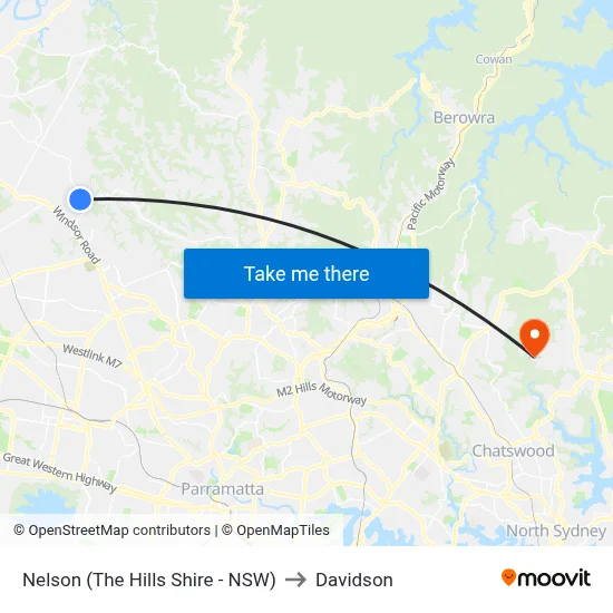 Nelson (The Hills Shire - NSW) to Davidson map