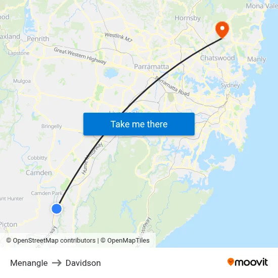 Menangle to Davidson map