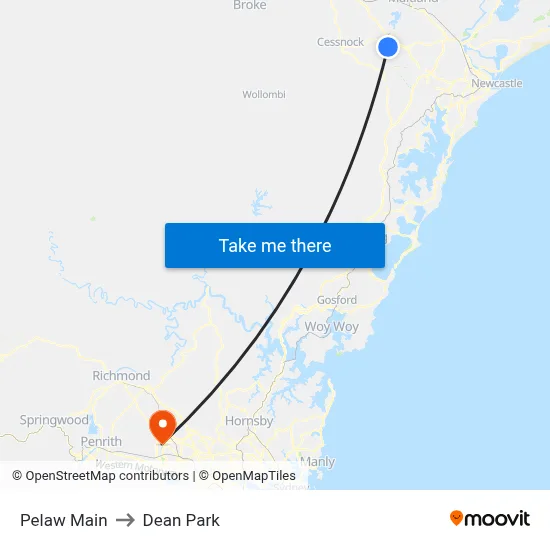 Pelaw Main to Dean Park map