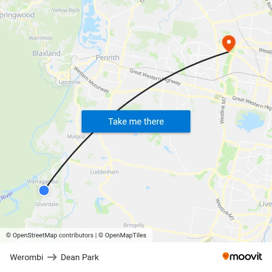 Werombi to Dean Park map