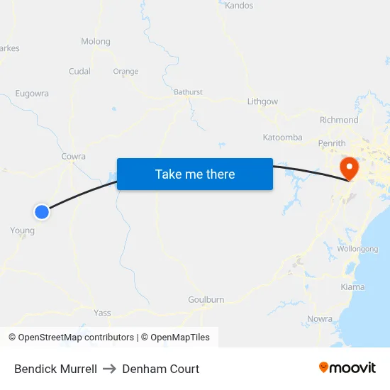 Bendick Murrell to Denham Court map