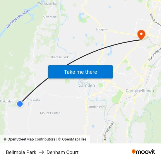 Belimbla Park to Denham Court map