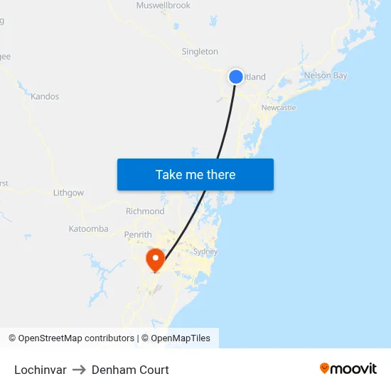 Lochinvar to Denham Court map