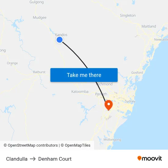 Clandulla to Denham Court map