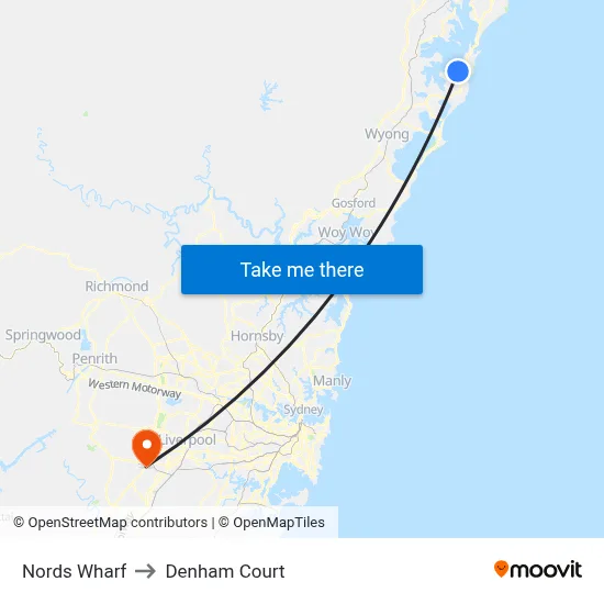 Nords Wharf to Denham Court map