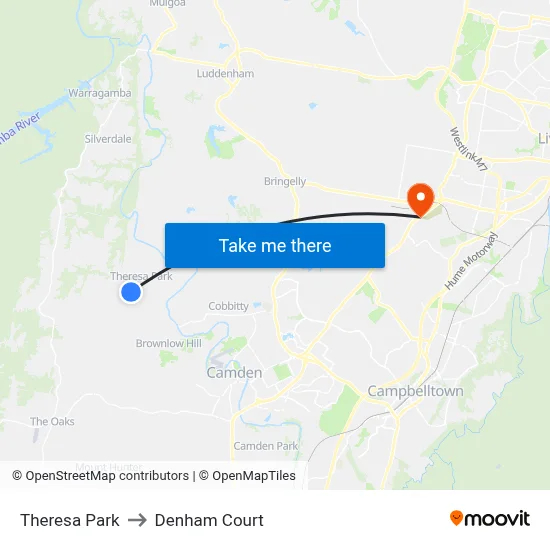 Theresa Park to Denham Court map