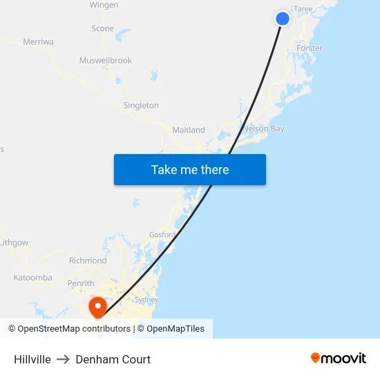 Hillville to Denham Court map