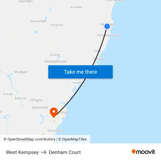 West Kempsey to Denham Court map