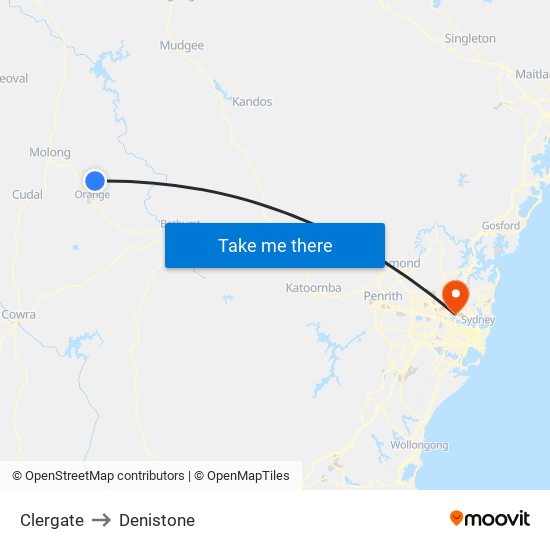 Clergate to Denistone map