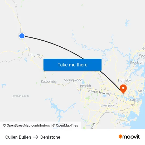 Cullen Bullen to Denistone map