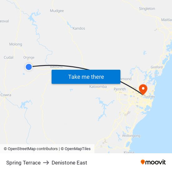 Spring Terrace to Denistone East map