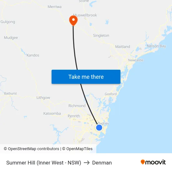 Summer Hill (Inner West - NSW) to Denman map