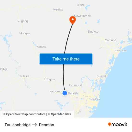 Faulconbridge to Denman map