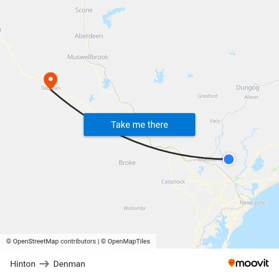 Hinton to Denman map