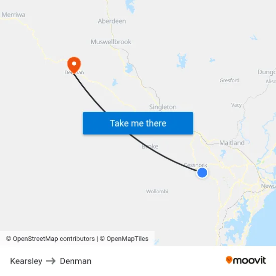 Kearsley to Denman map