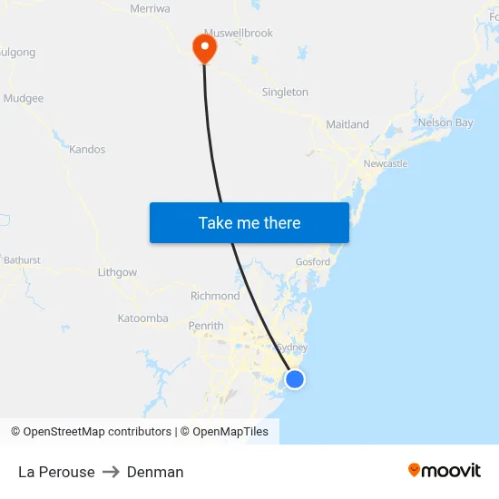 La Perouse to Denman map