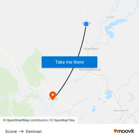 Scone to Denman map