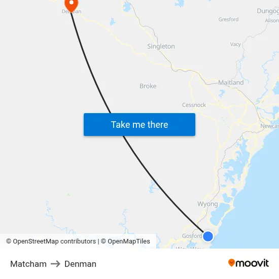 Matcham to Denman map