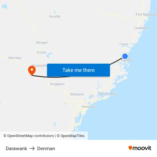 Darawank to Denman map