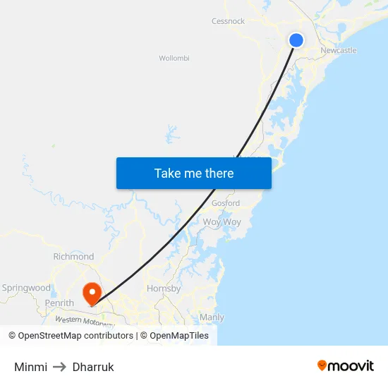 Minmi to Dharruk map