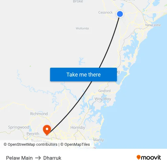 Pelaw Main to Dharruk map