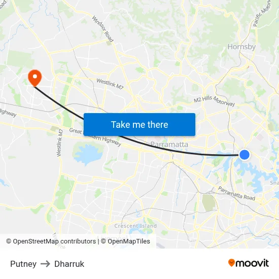 Putney to Dharruk map