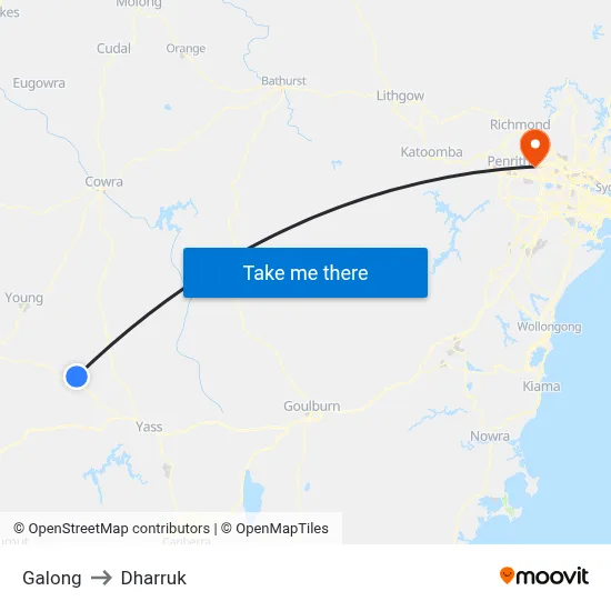 Galong to Dharruk map