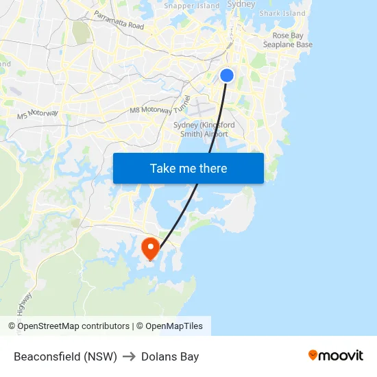 Beaconsfield (NSW) to Dolans Bay map