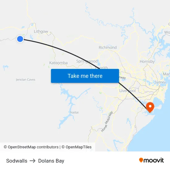 Sodwalls to Dolans Bay map