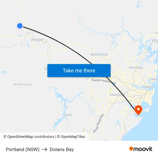 Portland (NSW) to Dolans Bay map