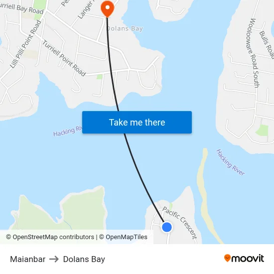 Maianbar to Dolans Bay map