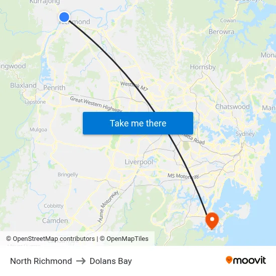 North Richmond to Dolans Bay map