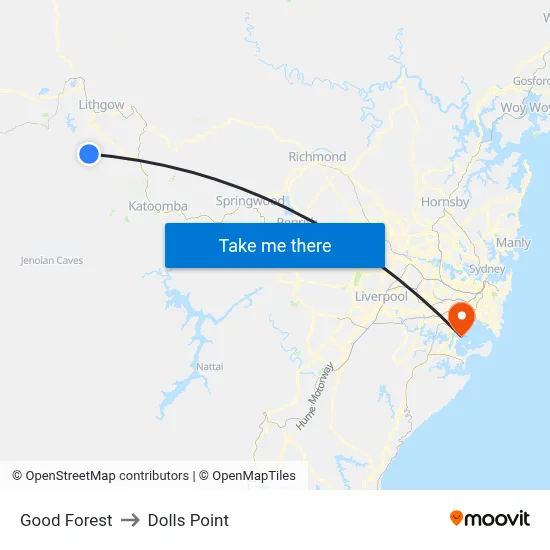 Good Forest to Dolls Point map