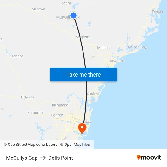 McCullys Gap to Dolls Point map