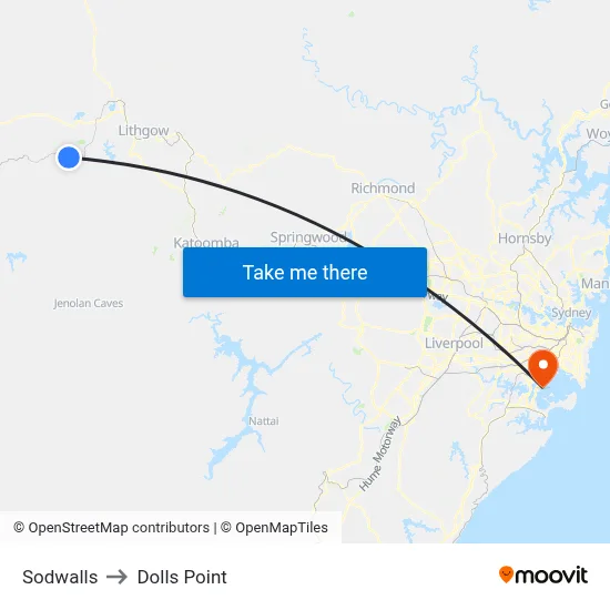 Sodwalls to Dolls Point map