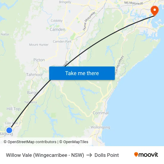 Willow Vale (Wingecarribee - NSW) to Dolls Point map