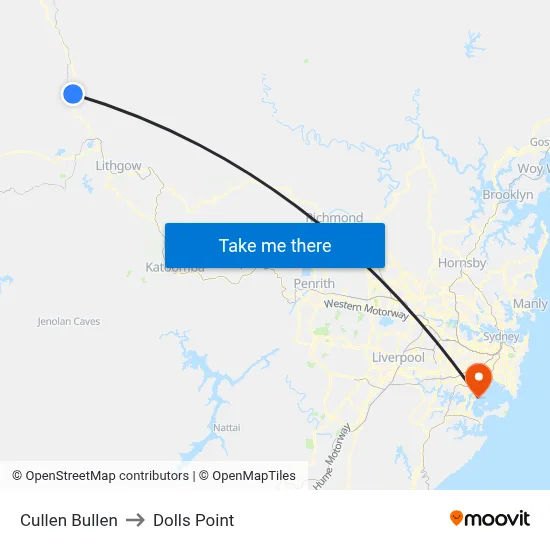 Cullen Bullen to Dolls Point map