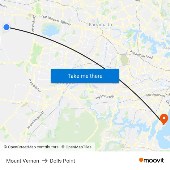 Mount Vernon to Dolls Point map