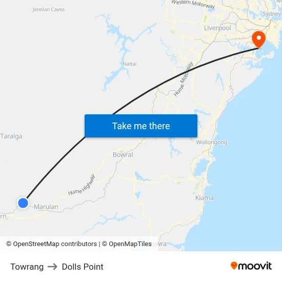 Towrang to Dolls Point map