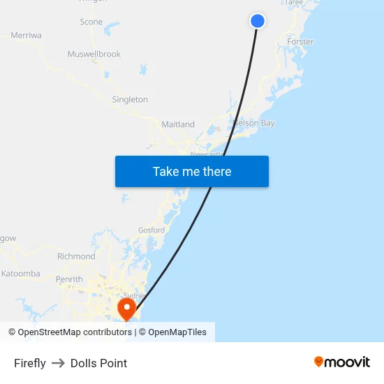 Firefly to Dolls Point map