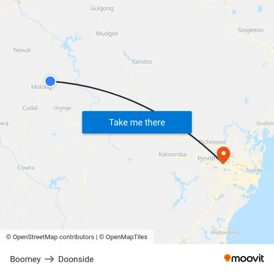 Boomey to Doonside map