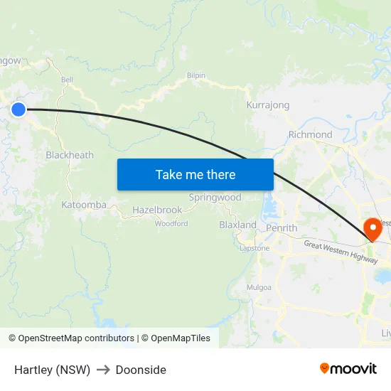 Hartley (NSW) to Doonside map